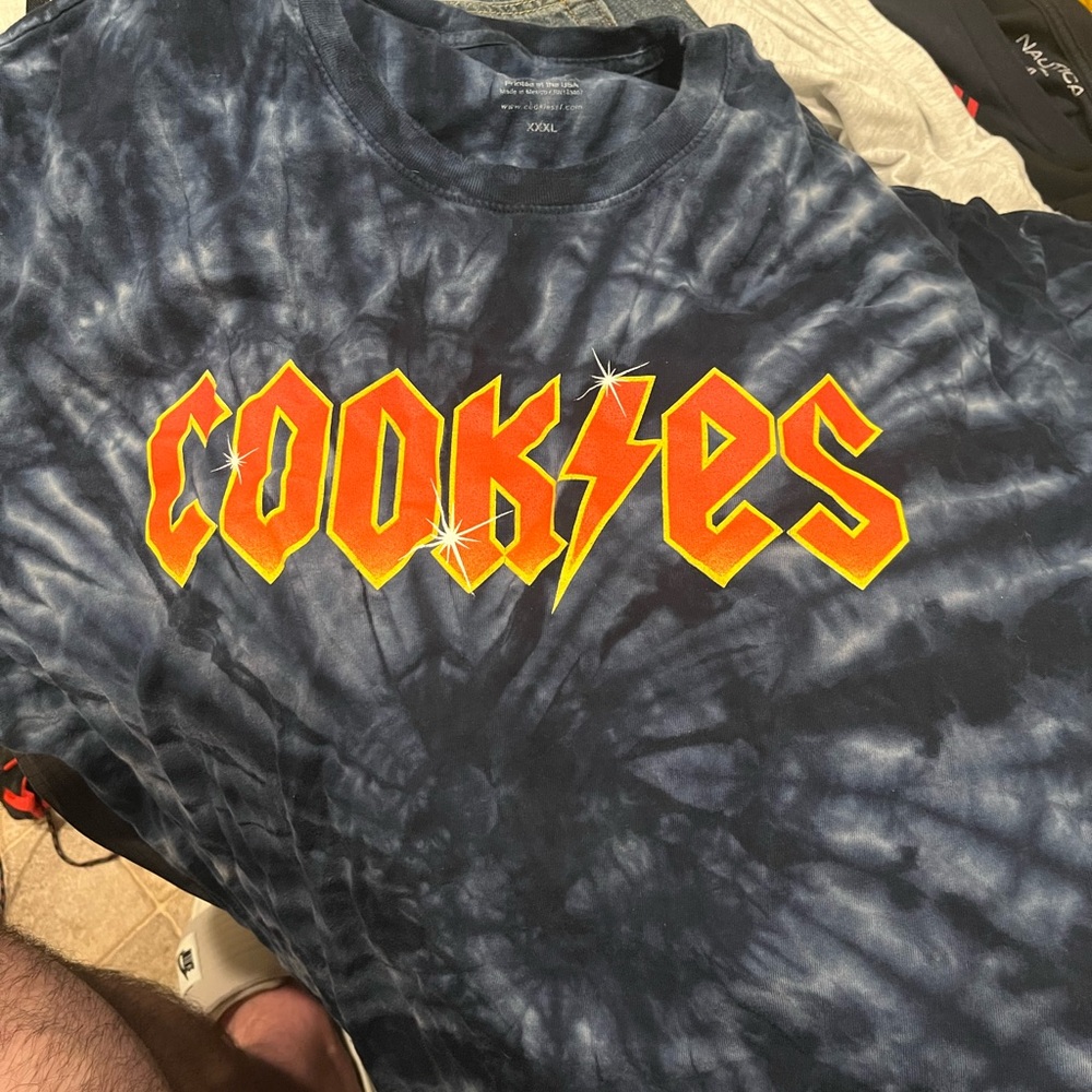 Cookes SF Tie-Dye Graphic Tee in Navy and Yellow-Orange